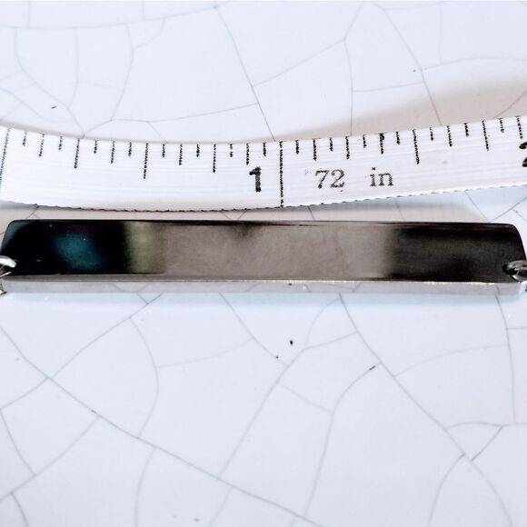 Due in March Engraved Stainless Steel Necklace - Picture 4 of 6